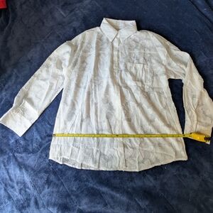 White Textured Button-Up Shirt